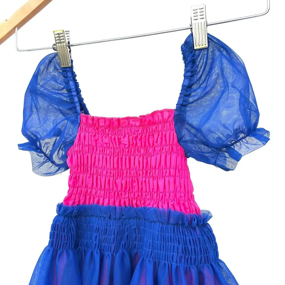 Toddler Girl’s Princess Tulle Dress Up Pink Purple Birthday Party Fancy 6T 7T